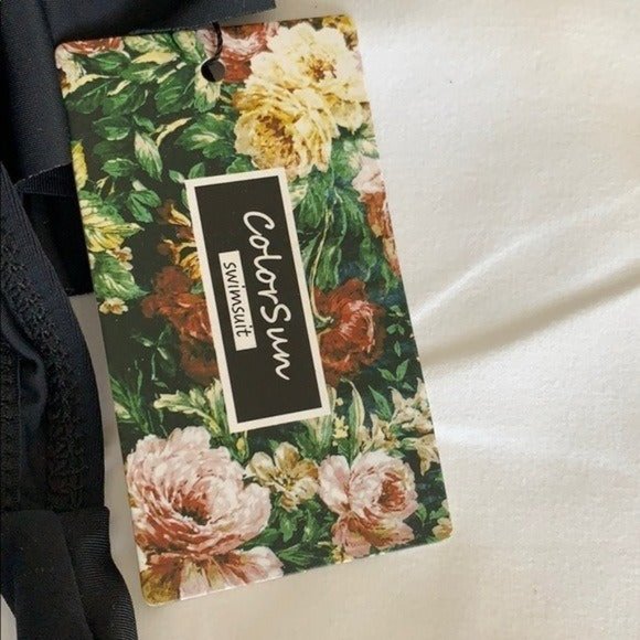 Color Sun NWT Black White Halter Bikini - Picture 6 of 9